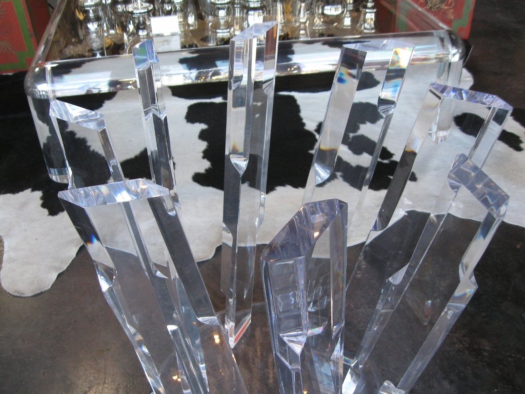 20th Century Lucite Iceberg Table in the Style of  Charles Hollis Jones