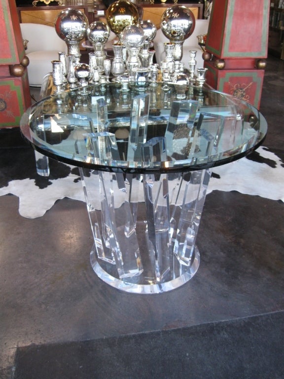 Lucite Iceberg Table in the Style of  Charles Hollis Jones 1