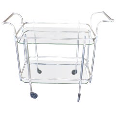 Mid Century French Silver Plated Bar Cart
