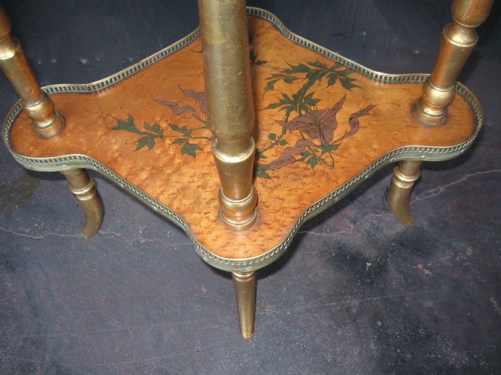 Brass Early 20th Century Hand Painted Italian Table