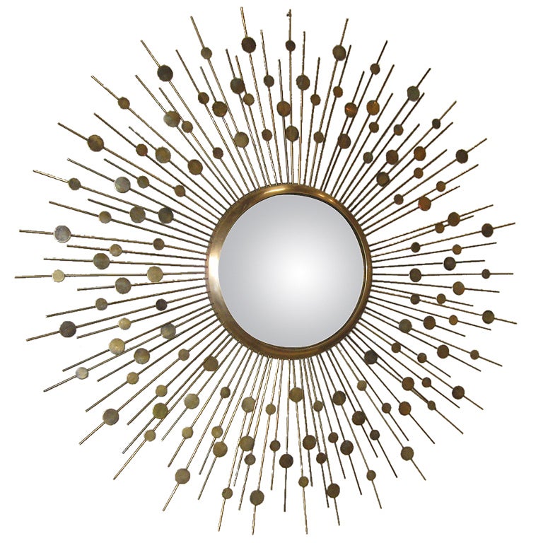 Unique Vintage Sunburst Mirror at 1stDibs