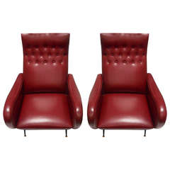 Elegant Pair of Lady Chairs In the Style of Marco Zanuso