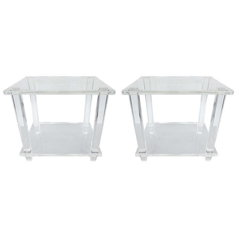Classy Pair of Lucite Tables