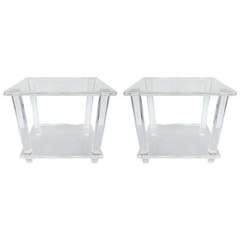 Classy Pair of Lucite Tables