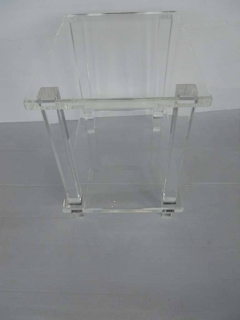 American Classy Pair of Lucite Tables