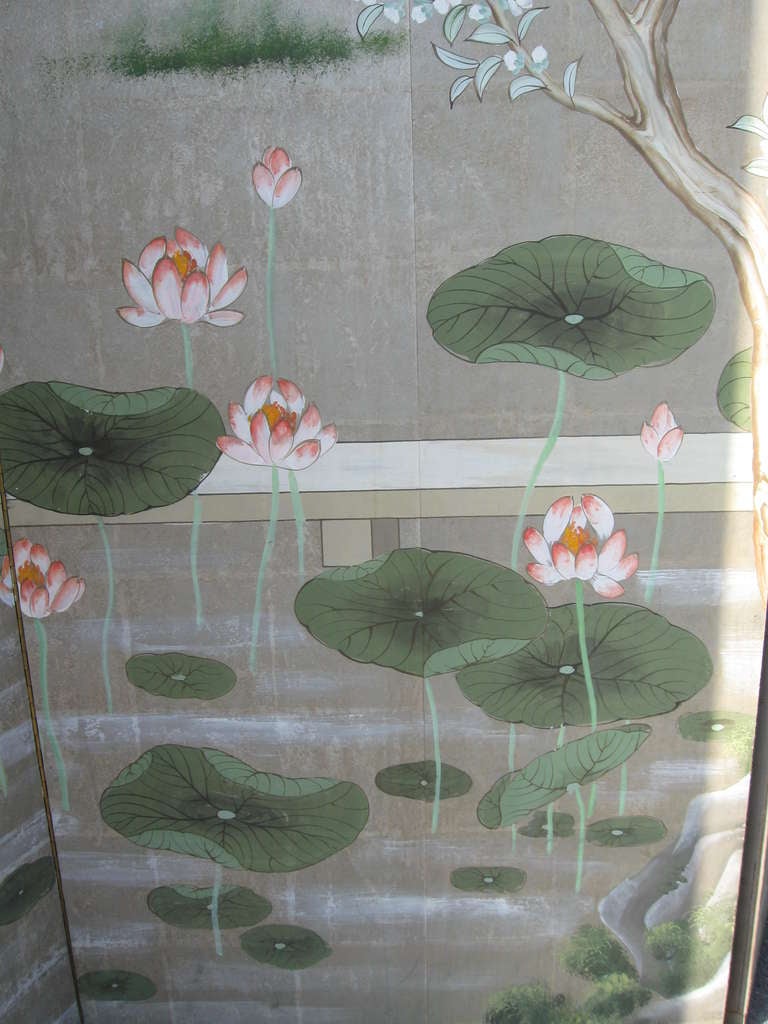 Finely Detailed Robert Crowder Screen In Excellent Condition In Los Angeles, CA