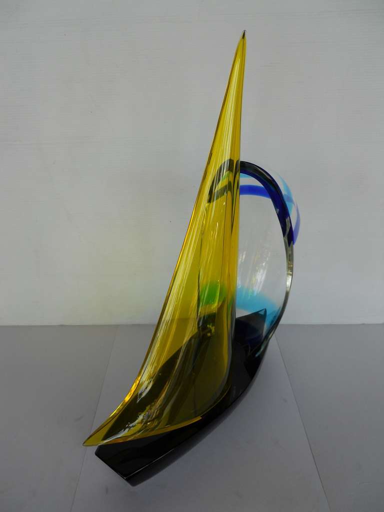 20th Century Beautiful Murano Glass Sailboat