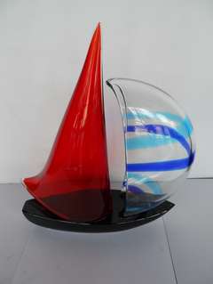 Luxe Murano Glass Sailboat