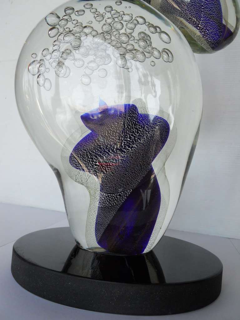 Stunning Murano Glass Pebble Sculpture In Excellent Condition In Los Angeles, CA
