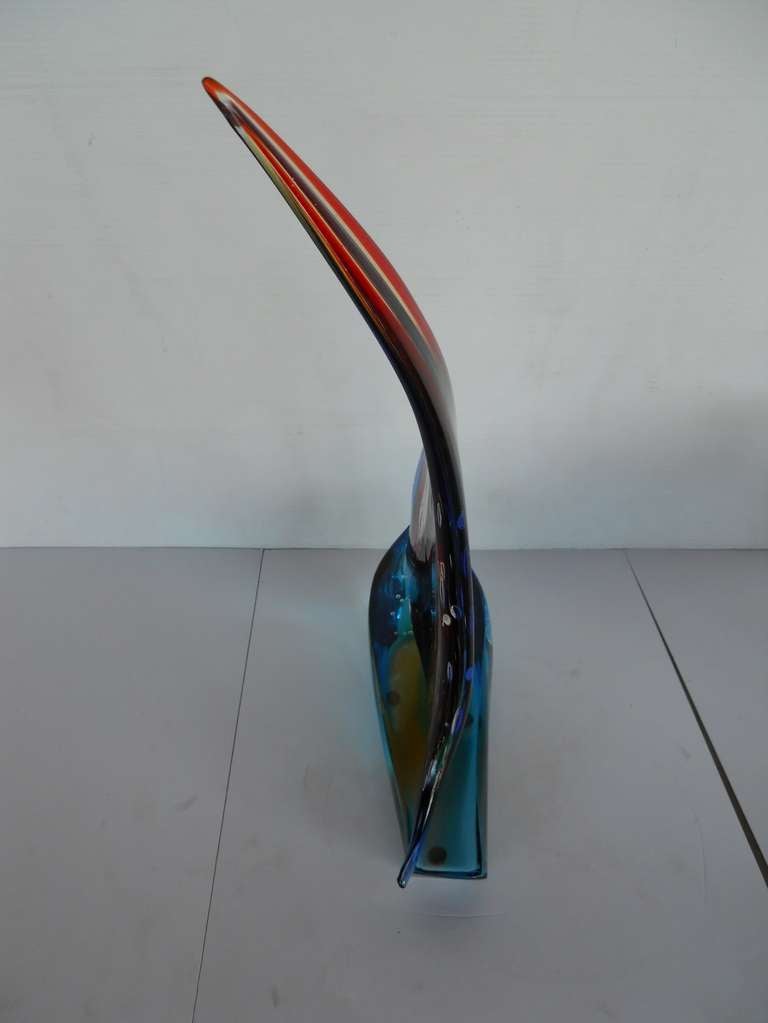 Ultra Luxe Murano Glass Sailboat In Excellent Condition In Los Angeles, CA