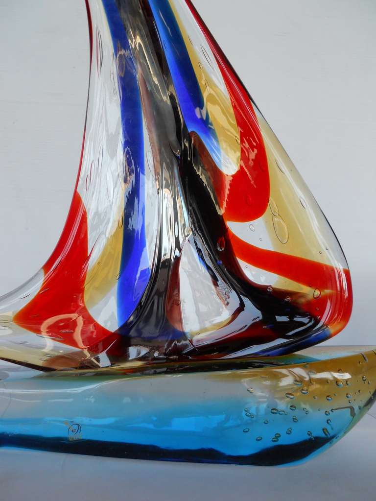 20th Century Spectacular Murano Glass Sailboat