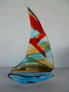 Superb Murano Glass Sailboat (4)