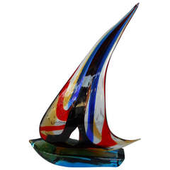 Spectacular Murano Glass Sailboat