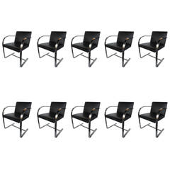 Fantastic Set of Ten Brno Chairs by Mies Van Der Rohe for Knoll International
