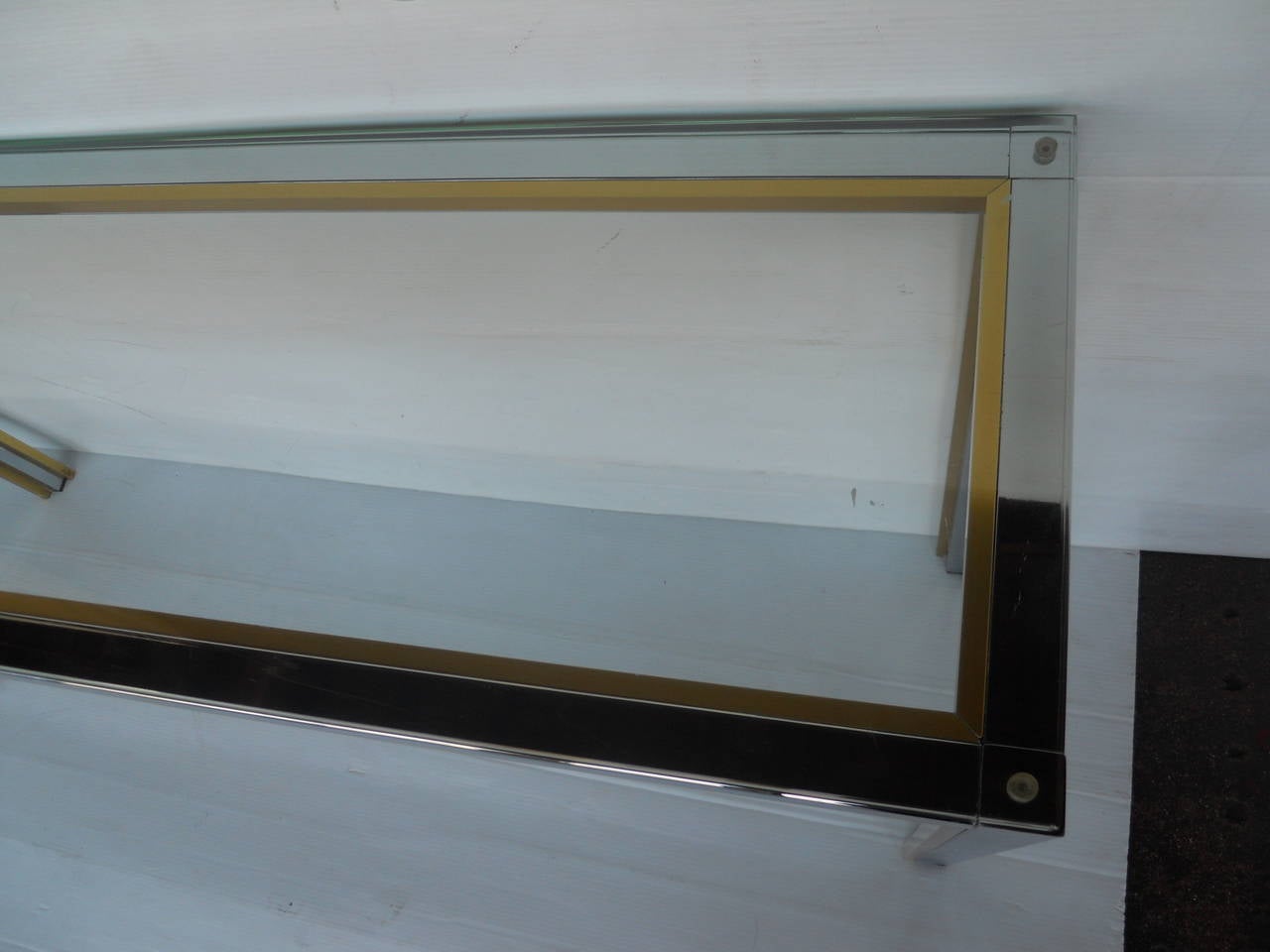 Chrome Sleek Italian Console For Sale