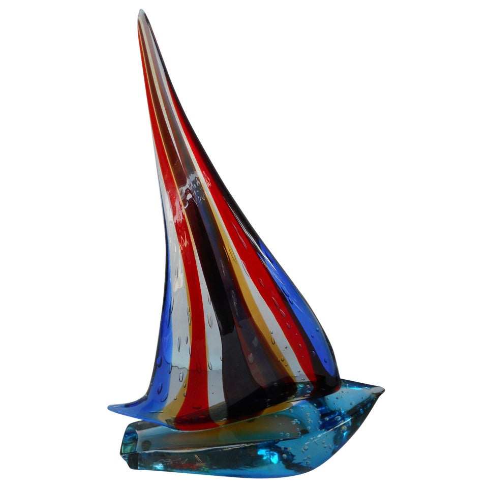 Ultra Luxe Murano Glass Sailboat
