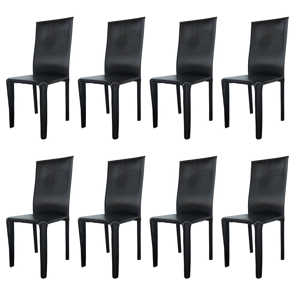 Twelve Italian Black Leather Dining Chairs By Arper For Sale At - Twelve Italian Black Leather Dining Chairs By Arper twelve italian black leather dining chairs by arper for sale at - twelve italian black leather dining chairs by arper