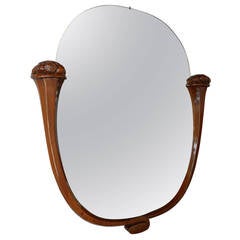 Louis Sue and Andre Mare Attributed Carved Mahogany Wall Mirror 4