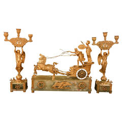 Articulated Three-Piece French Clock Set