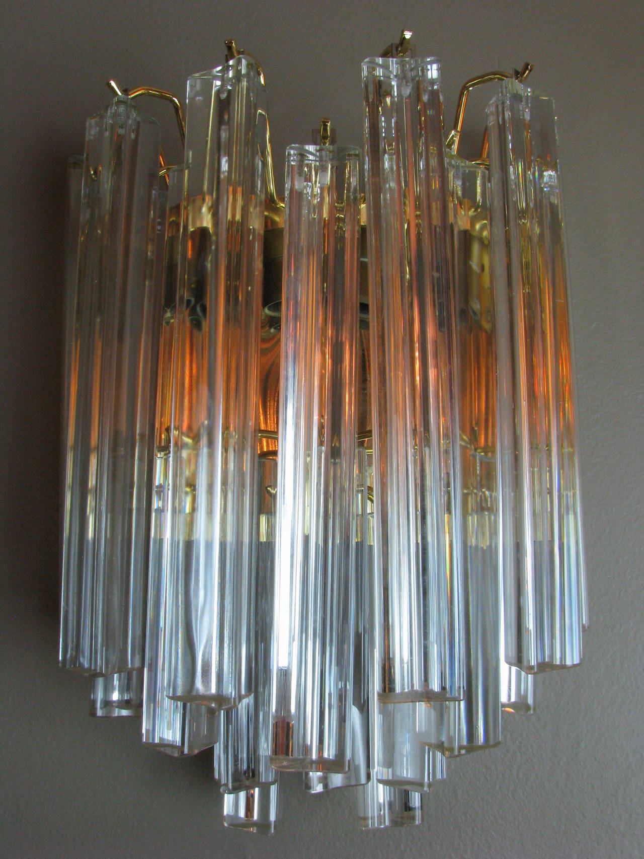 Luxe Set of Eight Venini Sconces In Excellent Condition In Los Angeles, CA