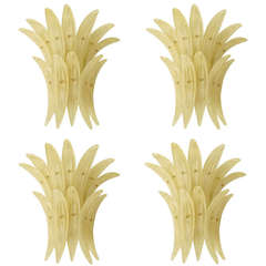 Charming Set of Four Barovier and Toso Palma Wall Sconces