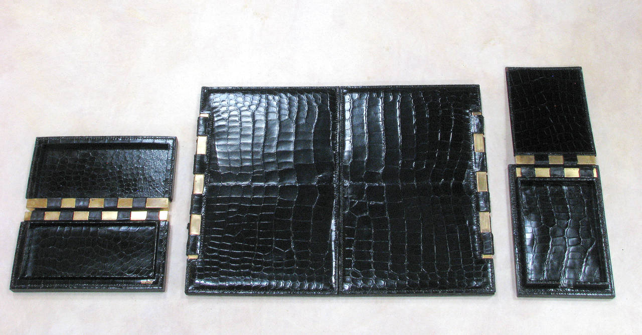 French Rare Hermes Blotter Desk Set