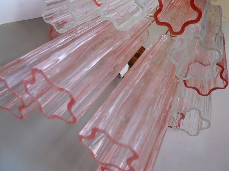 Pair of Venini Tronchi Star-Shaped Tube Glass Sconces In Excellent Condition In Los Angeles, CA