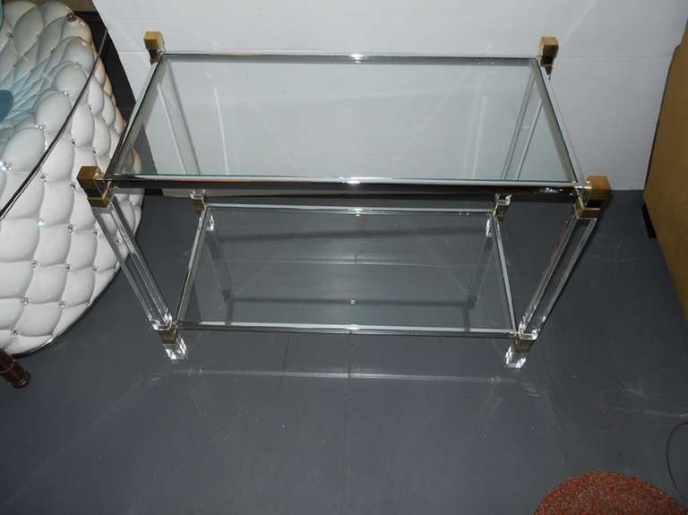 Glass Exceptional Pair of Vintage End Tables in the Style of Charles Hollis Jones