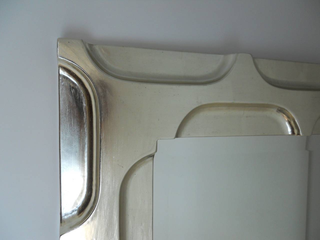 Late 20th Century Pair of White Gold Leafed Mirrors by Bryan Cox