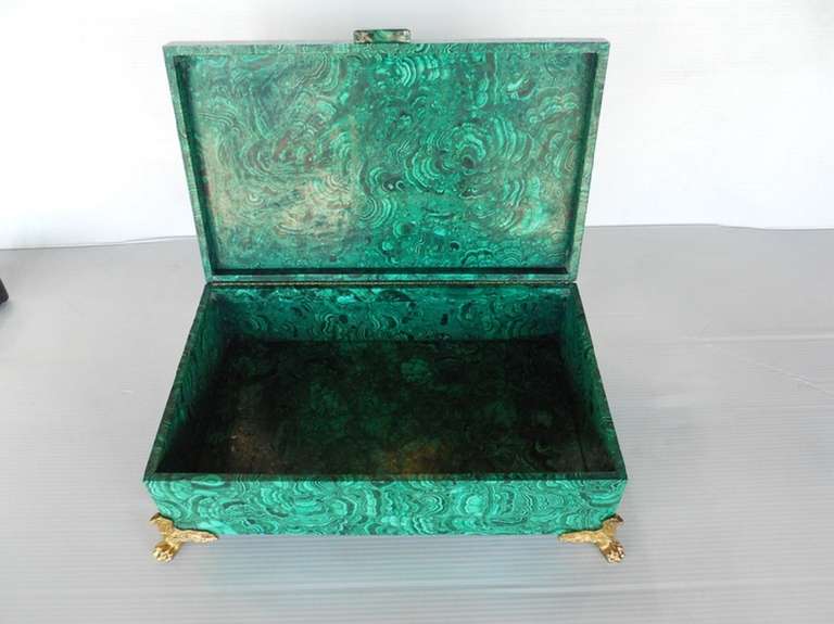 Impressive Antique Russian Malachite Box 1