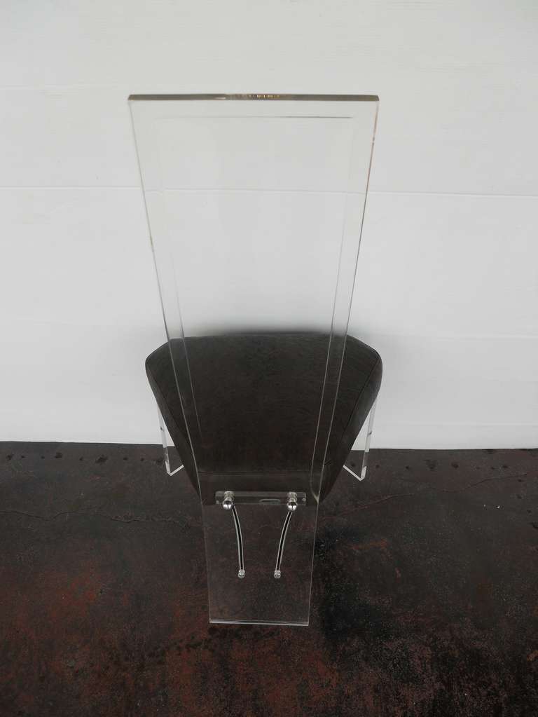 Impressive Alessandro Albrizzi Set of Eight Lucite Chairs 1