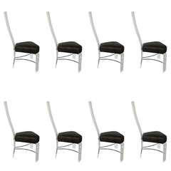 Impressive Alessandro Albrizzi Set of Eight Lucite Chairs