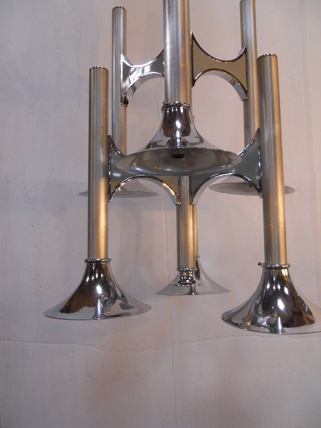 Late 20th Century Sciolari Trumpet Chandelier For Sale