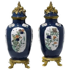 Pair of 19th Century Ormolu Mounted Chinese Porcelain Vases