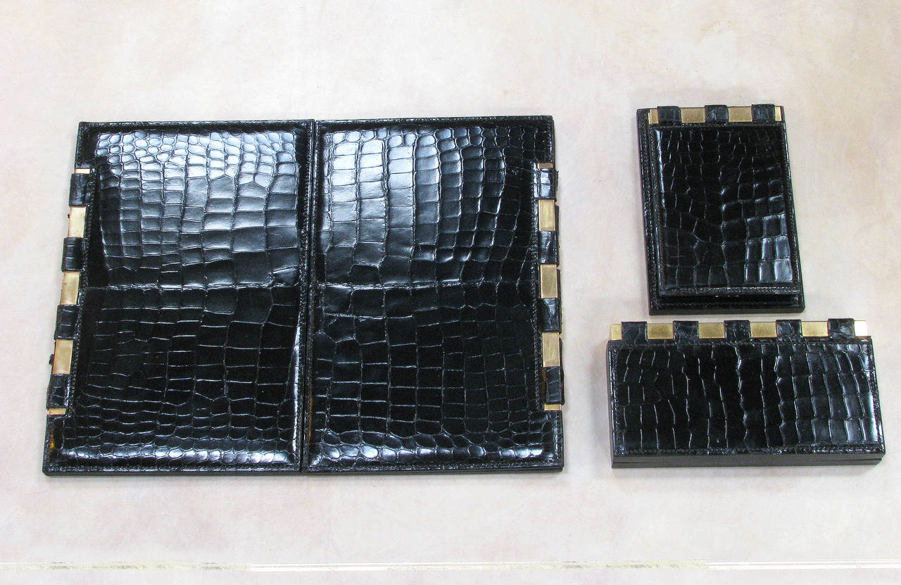 Rare Hermes Blotter Desk Set 
Dimensions for each piece: 17