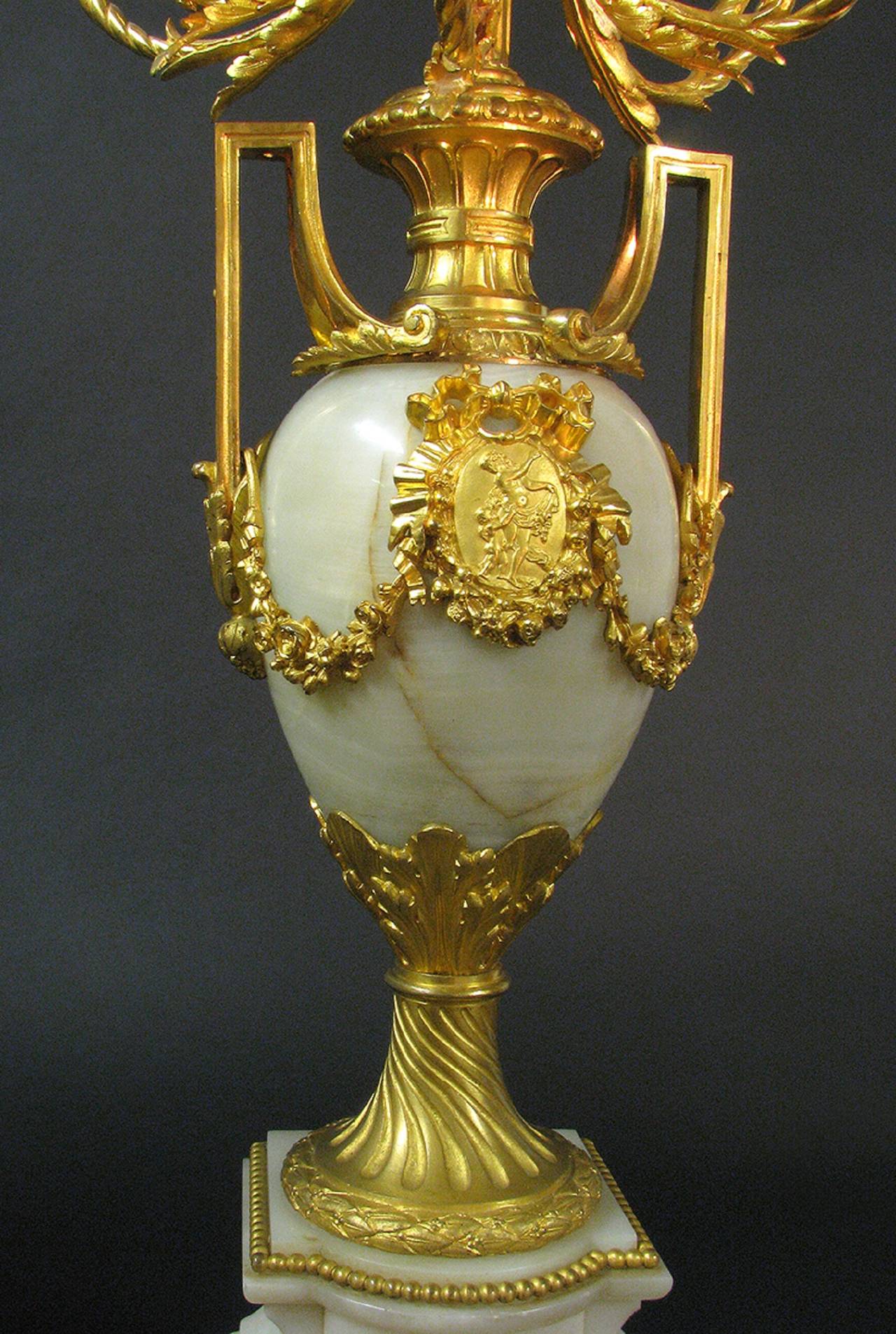 Picard Late 19th Century Candelabra and Clock Set