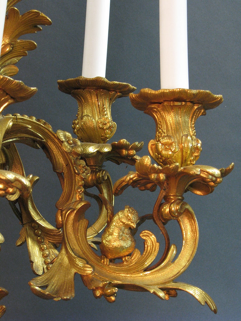 19th Century Pair of French Six-Light Candelabras Attributed to Victor Paillard