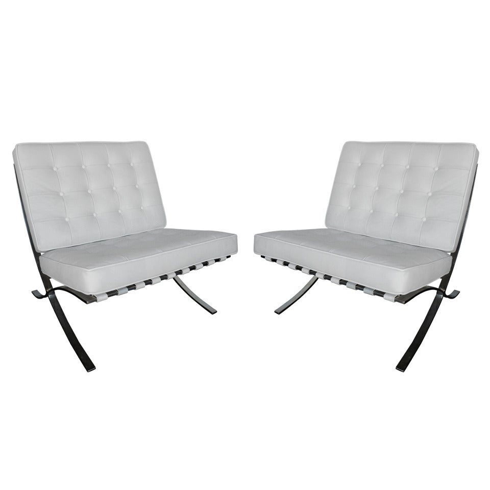 Sleek Pair of Barcelona Chairs