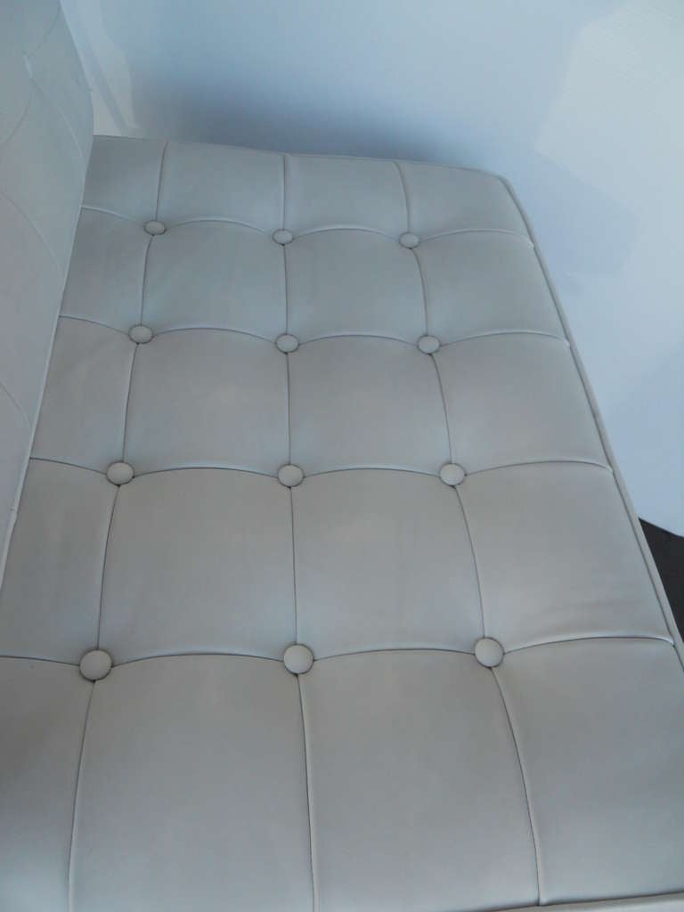 Leather Sleek Pair of Barcelona Chairs