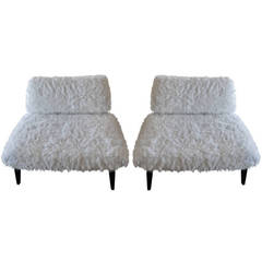 Exceptional Shaggy Pair of Chairs