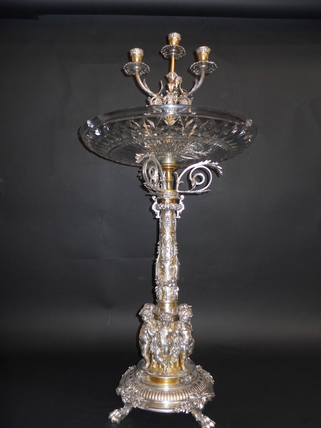 Christofle Gilt and Silvered Bronze Centerpiece In Excellent Condition In Los Angeles, CA