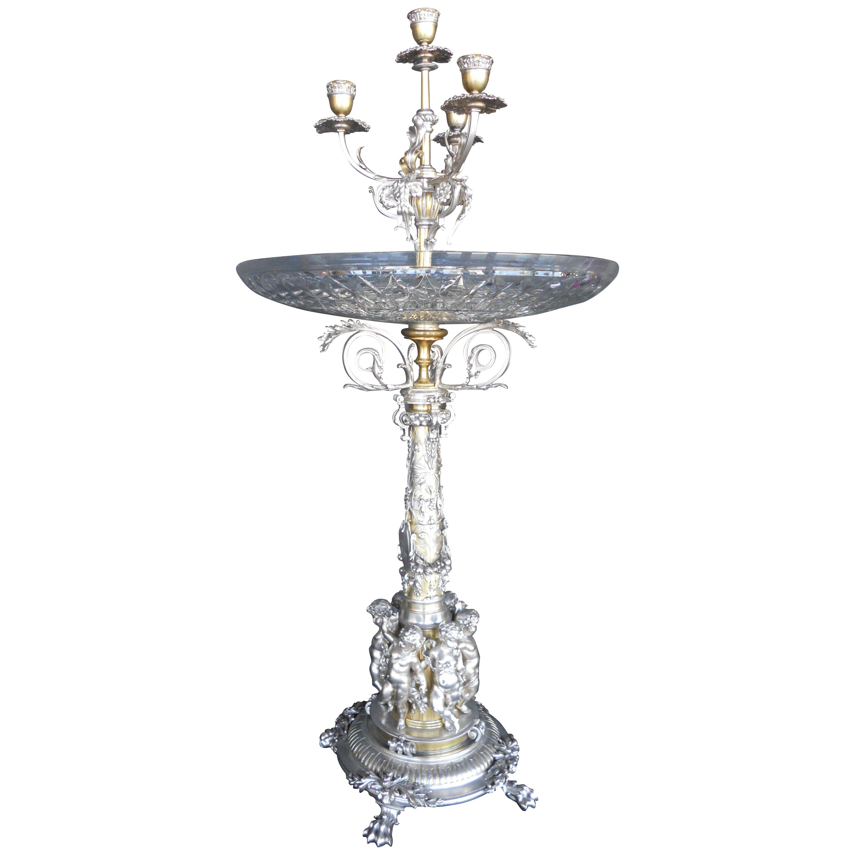 Christofle Gilt and Silvered Bronze Centerpiece