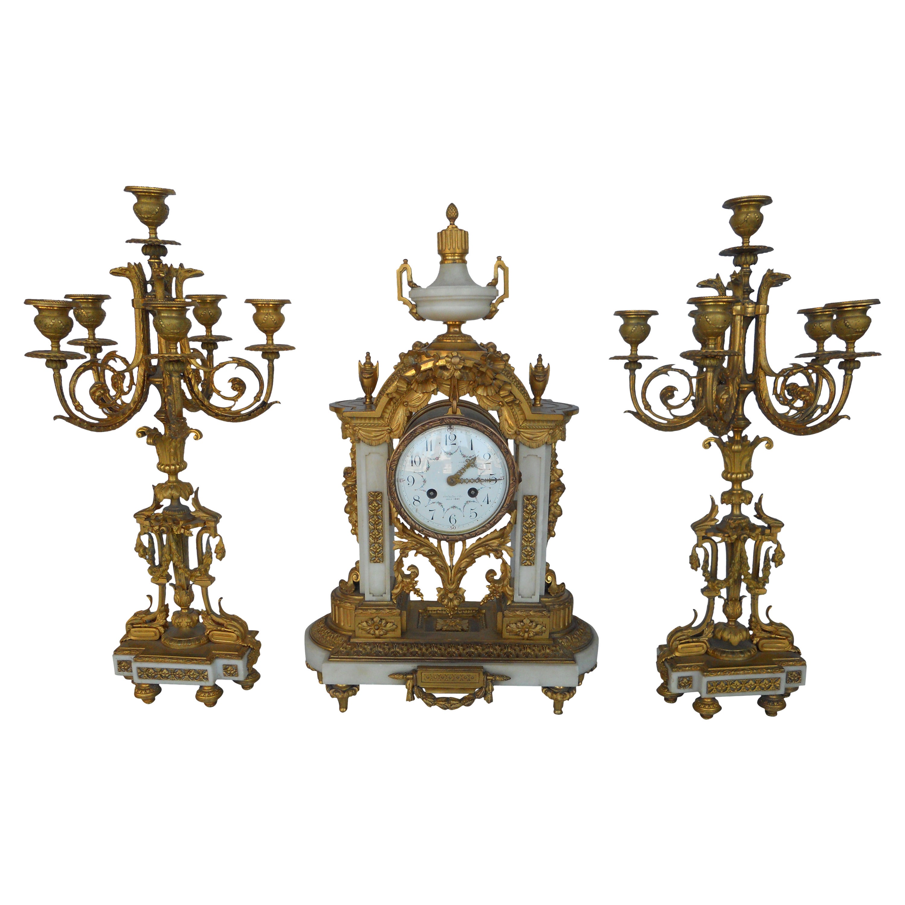 French 19th Century Clock Set