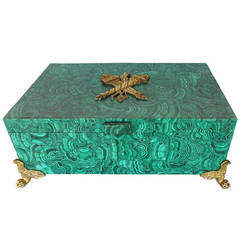 Impressive Antique Russian Malachite Box