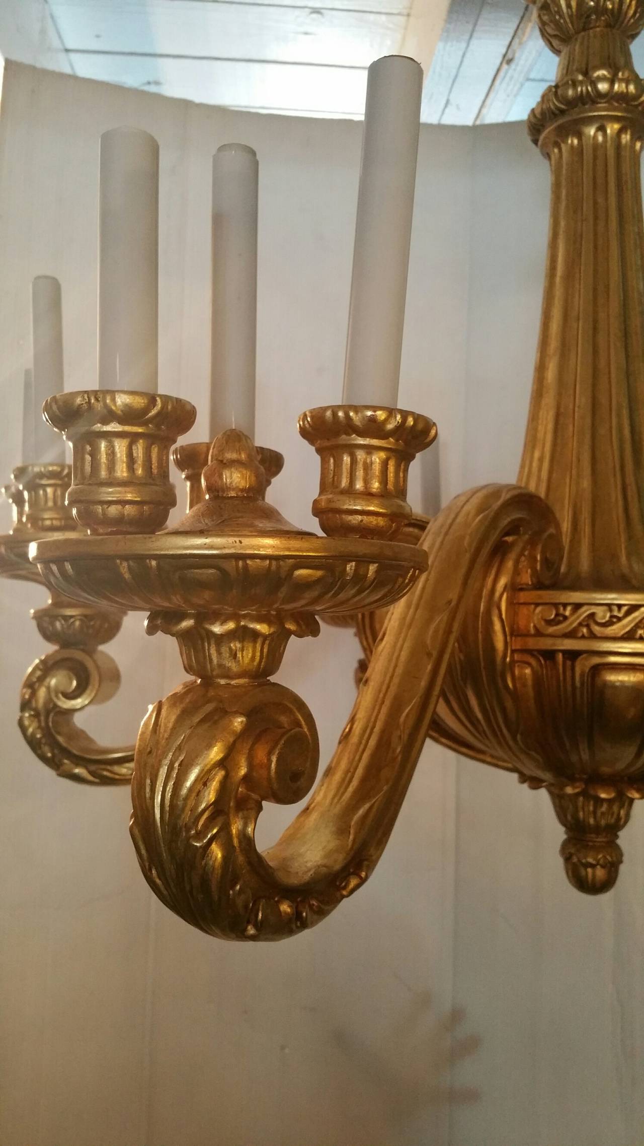 Wood Hand-Carved 19th Century Chandelier