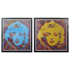 Ensemble de deux lithographies de Mauro Oliveira pour Marilyn Monroe