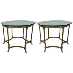 Pair of Oxagonal Side Tables in the Style of Janson