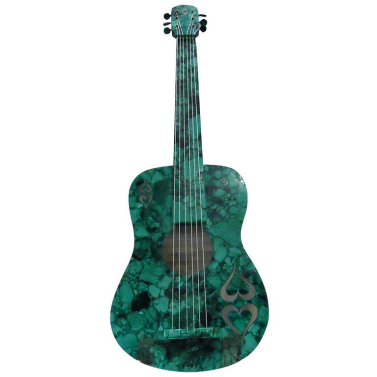 Great Malachite Guitar Sculpture at 1stDibs