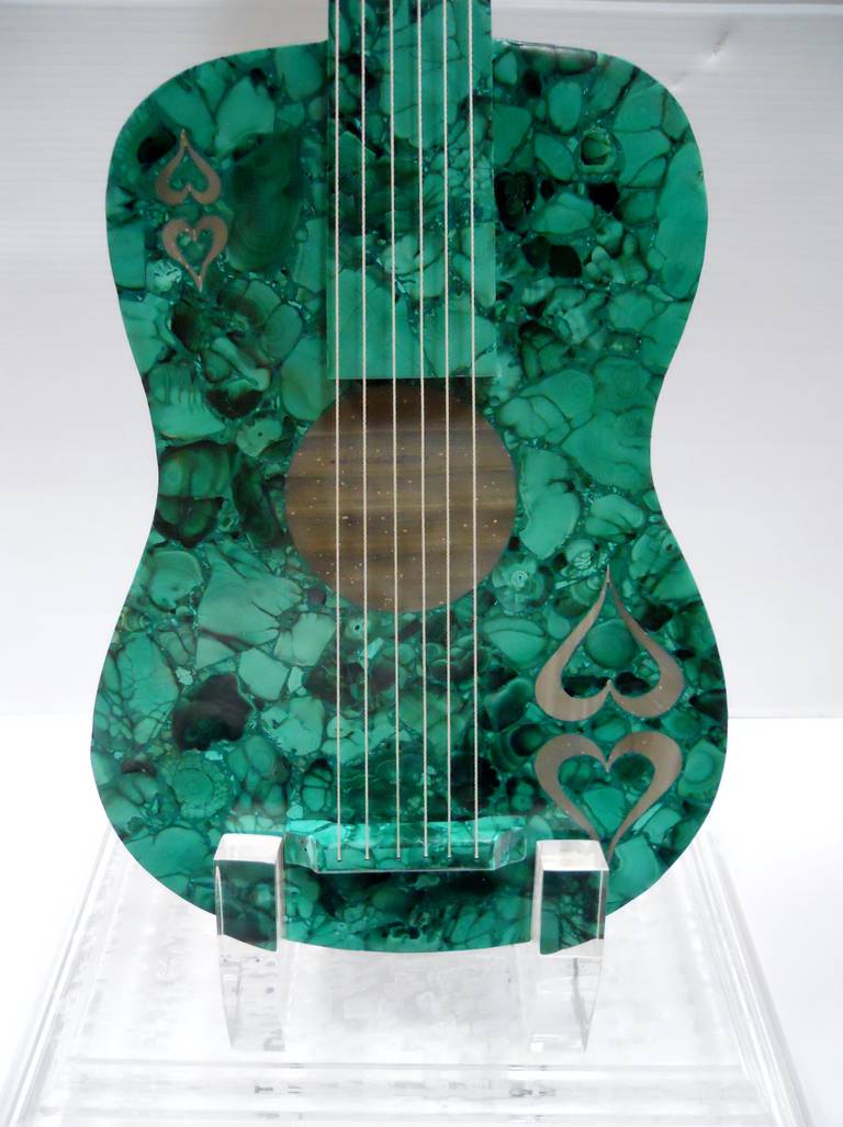 20th Century Great Malachite Guitar Sculpture