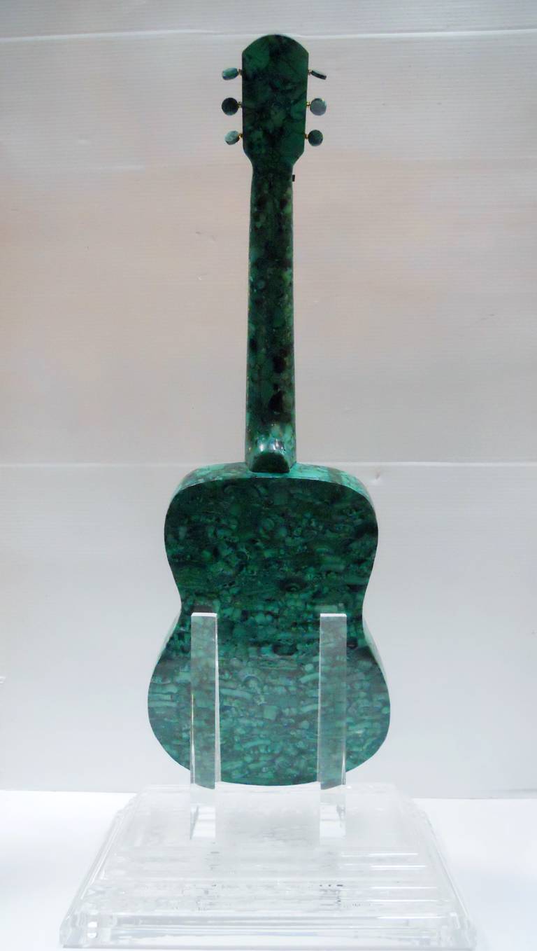 Great Malachite Guitar Sculpture 3
